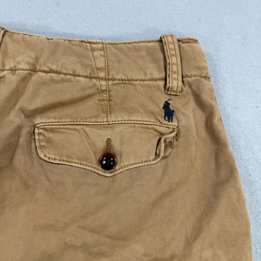 Polo Ralph Lauren Shorts Mens 33 Chino Khaki Flat Front Cotton Twill Summer